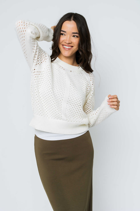Ellie-Pointelle Pullover